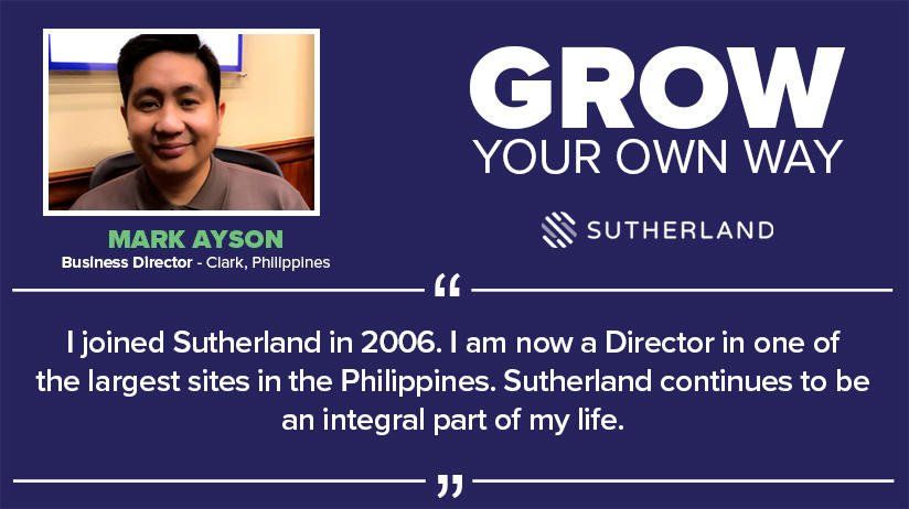 SutherlandHires's tweet photo. We grow our own way at Sutherland! Meet Mark Ayson, from Philippines. He shares how Sutherland is an integral part of his growth and success. #GrowYourWay #BeYourself #SutherlandLife #Joinus https://t.co/1jQSWQwZyy