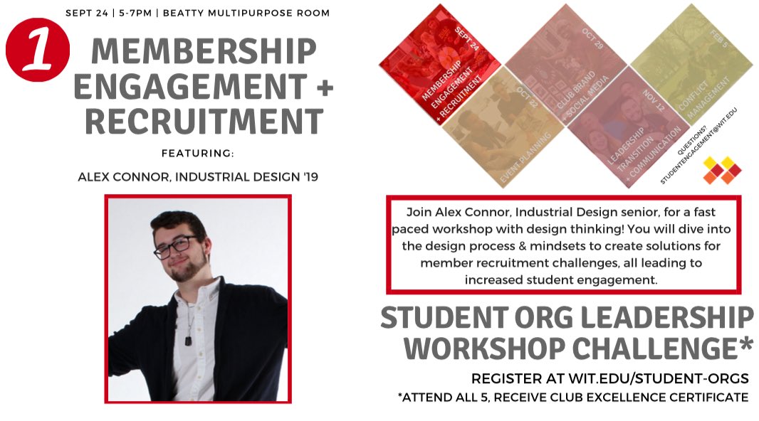 WITLeopard's tweet photo. Club Leaders- π¨ Now that the #WITInvolvementfair gave you loads of interested students, how do you keep your membership engaged? Learn in a workshop on 9/24 facilitated by the previous @WITAlliance club president & current @wentworthinst senior! Register: https://t.co/PCpD4oIwRI https://t.co/7bQPj5Ey0Z