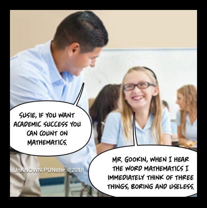 suadcampbell's tweet image. Hope this bit of fun adds a laugh to your day. If you share it with two others, will all three of you laugh? If one of you laughs, and the other two don&apos;t, but one smiles, is it considered half a laugh? #UnKNOWN_PUNster #mathclasses #addition #mathproblems