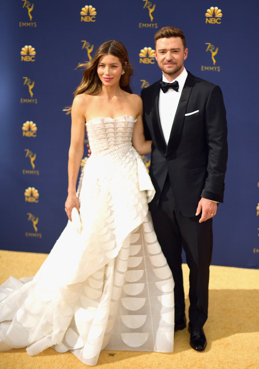 voguemagazine's tweet photo. .@jtimberlake and @jessicabiel join the #Emmys red carpet arrivals. https://t.co/RxfRHPE6qy https://t.co/o4jQremIYU
