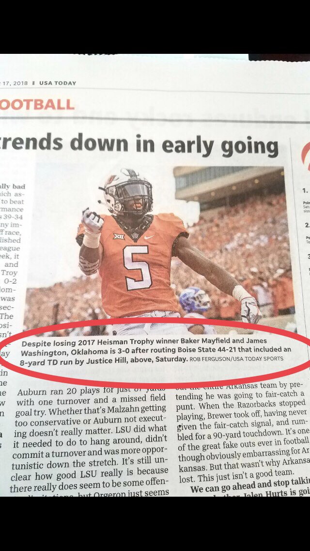 LizzyHarshfield's tweet photo. Wait, WHAT?  @USATODAY @USATodaySports @CoachGundy #FakeNews https://t.co/Niq9x80FHm