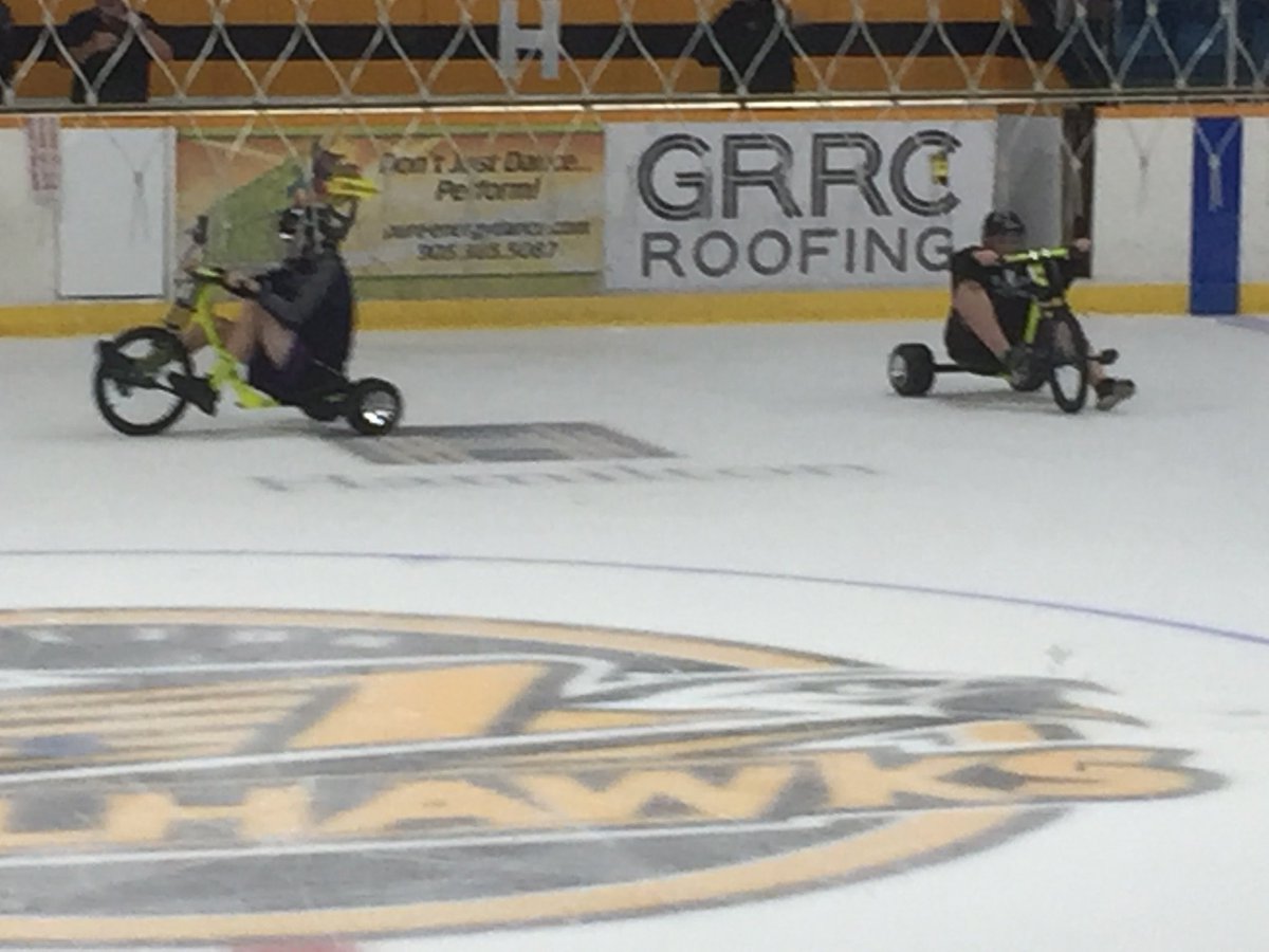 HamiltonJrSteel's tweet photo. The first ever #MightyExpedite trike race! Never a dull moment at #TheDave ! 🚲🚲 https://t.co/Kiscj19fyL
