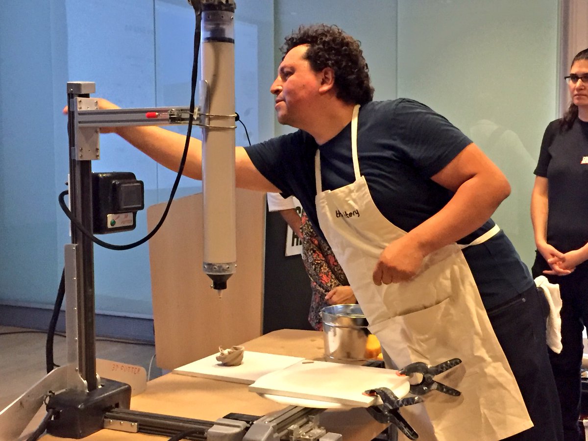 RukiRavikumar's tweet photo. Rasquache: Doing more with less! -Ronald Rael challenges our thinking pushes the boundaries of 3D printing @cooperhewitt #diseño series of programs. #latindesign #identity #3Dprinting #multisensorydesign https://t.co/Tp0Frf99nd