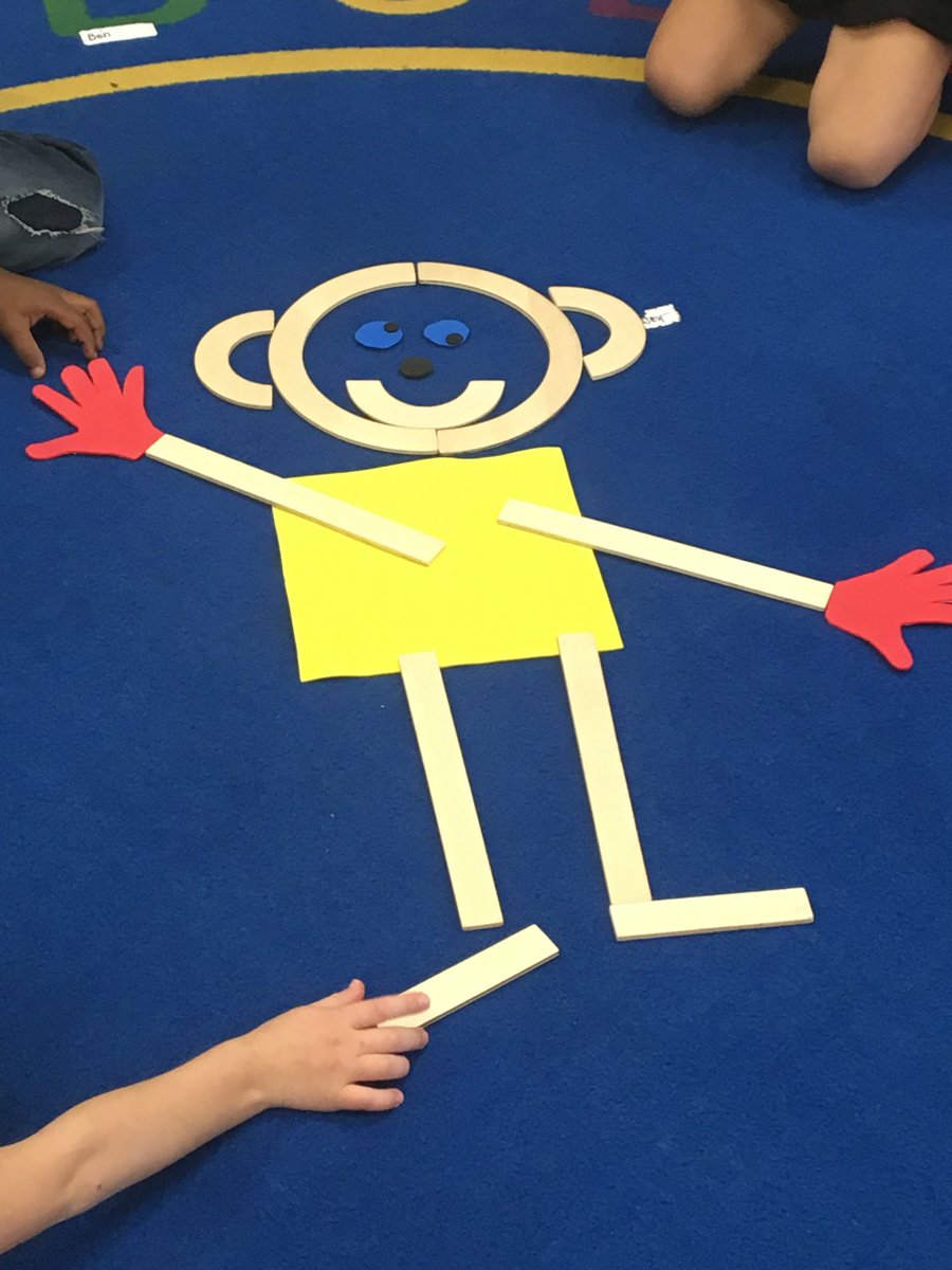 Making Mat Man with shapes helps us learn to draw people!#albanylearns