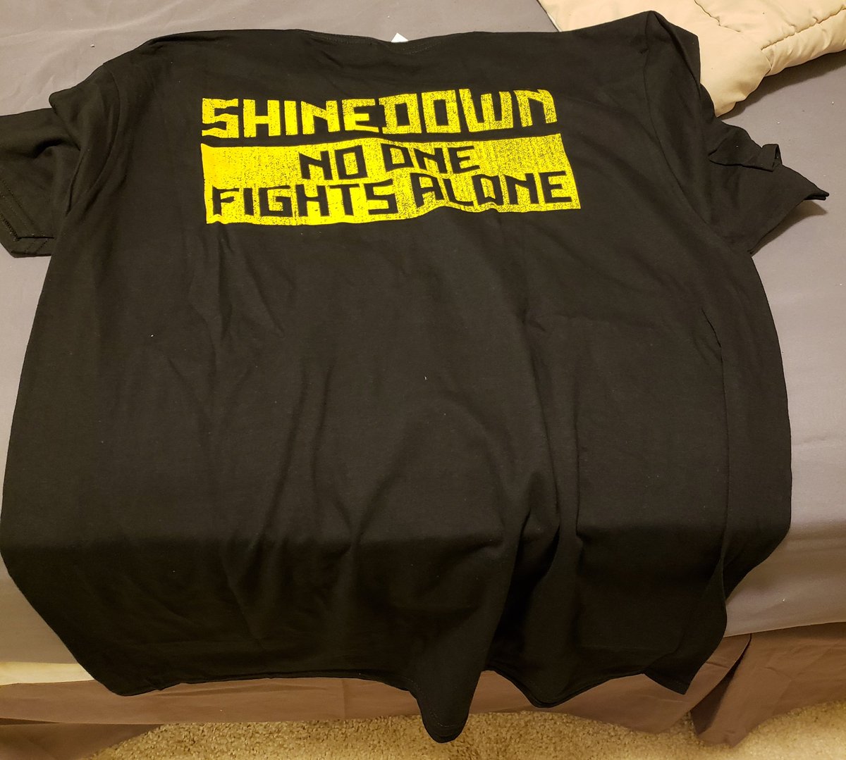 Love my @shinedown @DC_Strong shirt! @TheBrentSmith @ZMyersOfficial @BKerchofficial @ebassprod #shinedown #dcstrong #noonefightsalone #fuckcancer