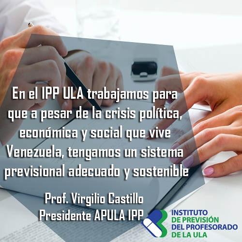 ippinforma's tweet photo. En el #IPP #ULA trabajamos para que a pesar de la #crisis #política, #económica y #social que vive #Venezuela, tengamos un sistema previsional adecuado y #sostenible. 
#Prof. #Virgilio #Castillo
#Presidente APULA IPP
@virgiliocastill
@apulainforma 
@ippinforma 
@CEAPULAINFORMA https://t.co/y7lrjRBnzY