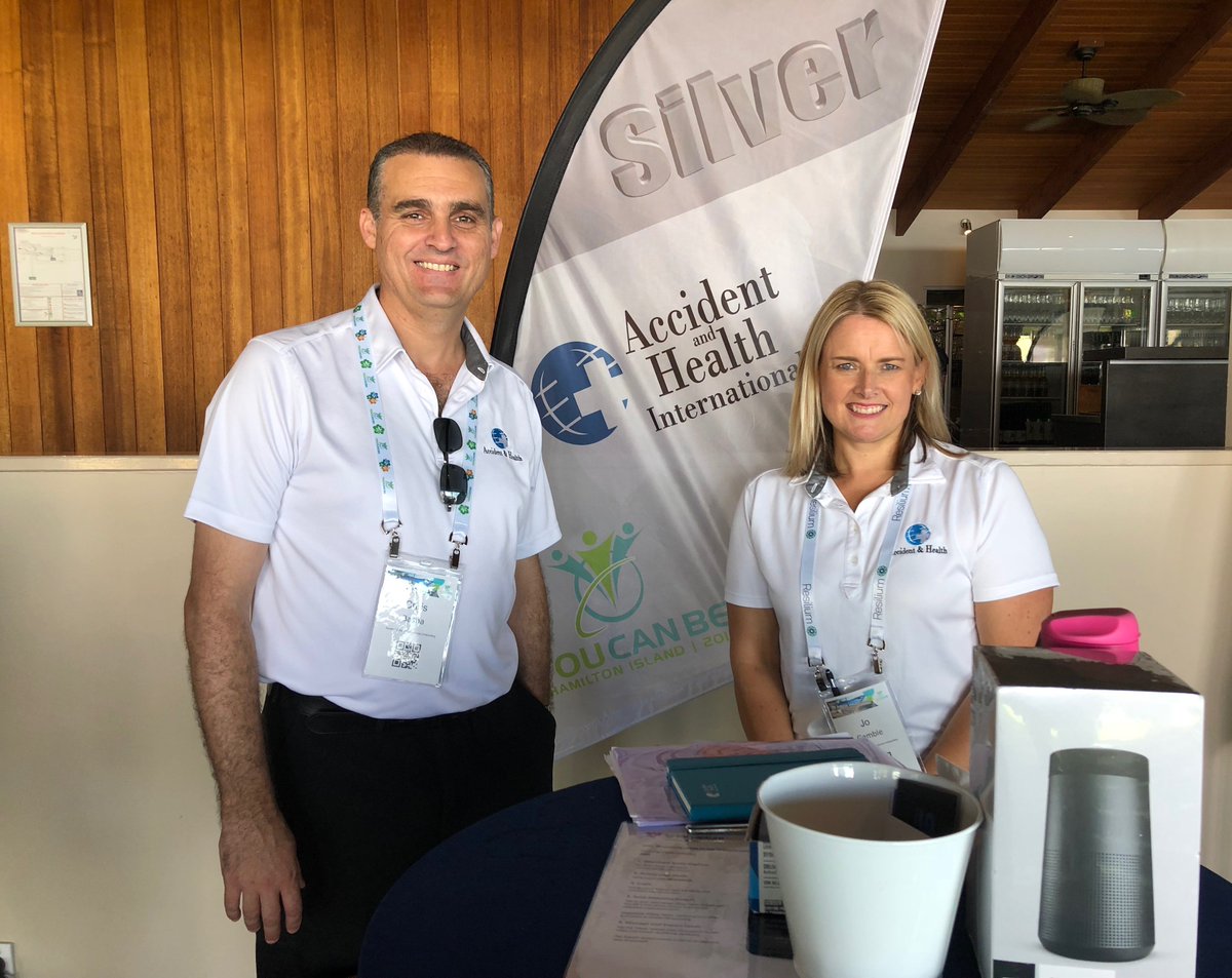 AccHealthInt's tweet image. We've had a great time at the Resilium Conference at Hamilton Island. AHI's Chris Basha and Jo Gamble have met hundreds of Resilium brokers and we're drawing our prize, a Bose Bluetooth speaker, tonight. #Resilium2018 #Resiliumconference #Insurancenews