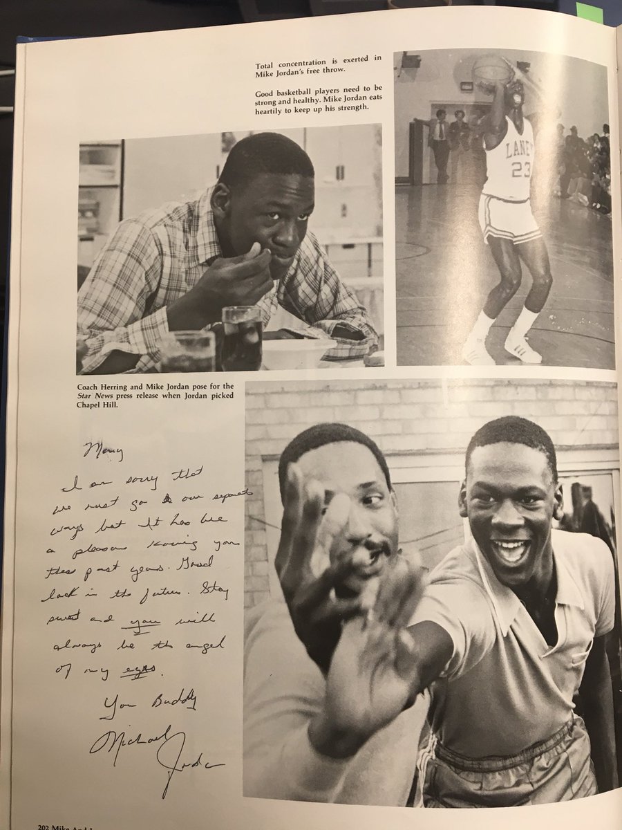KevinKeats4's tweet photo. At PSA, we have the privilege of authenticating lots of really cool and unique items like this 1981 Laney High School yearbook from Michael Jordan’s senior year, originating from his schoolmate and signed inside to her! https://t.co/gLTLtn9nqE