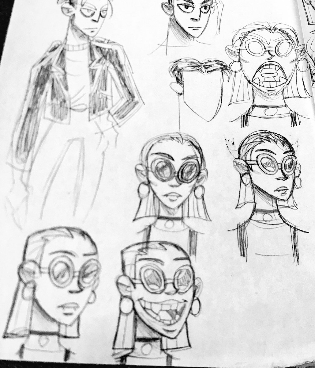 Sketches for some class stuff. I like this lady. 