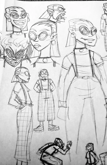Sketches for some class stuff. I like this lady. 