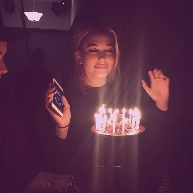 November 22, 2014. Hailey celebrating her birthday with Justin and friends.