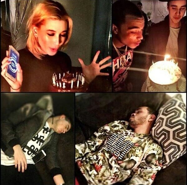 November 22, 2014. Hailey celebrating her birthday with Justin and friends.