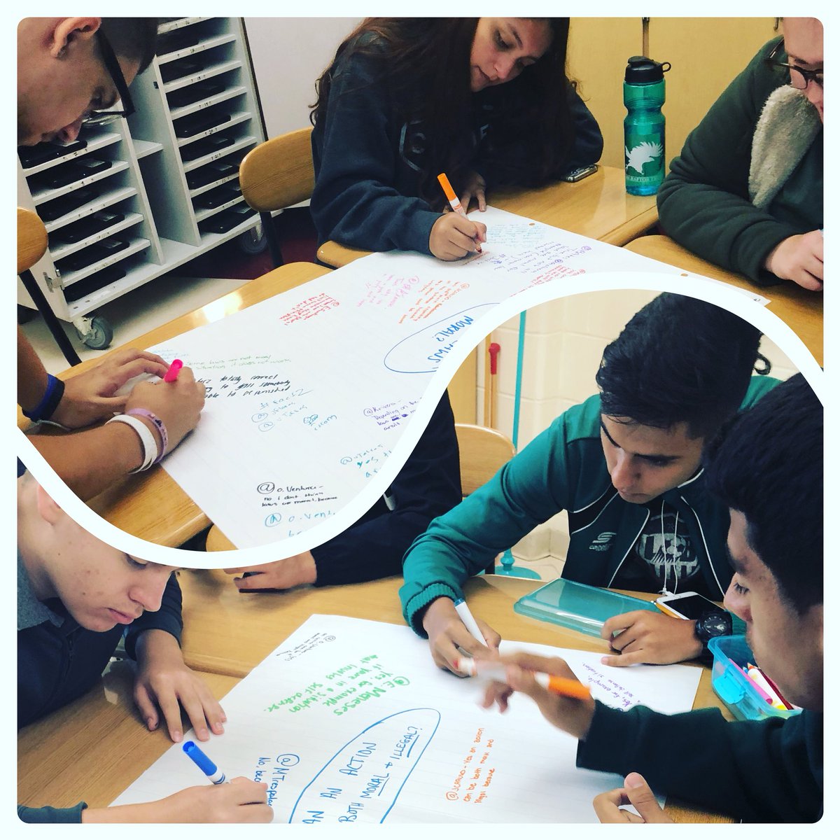 kuliksroom's tweet photo. First Tabletop twitter action of the year in Law... brainstorming the relationship between laws, morality, and justice. Deep stuff. #lawclass #rockinit #tabletoptwitter https://t.co/eGnWqShPIr