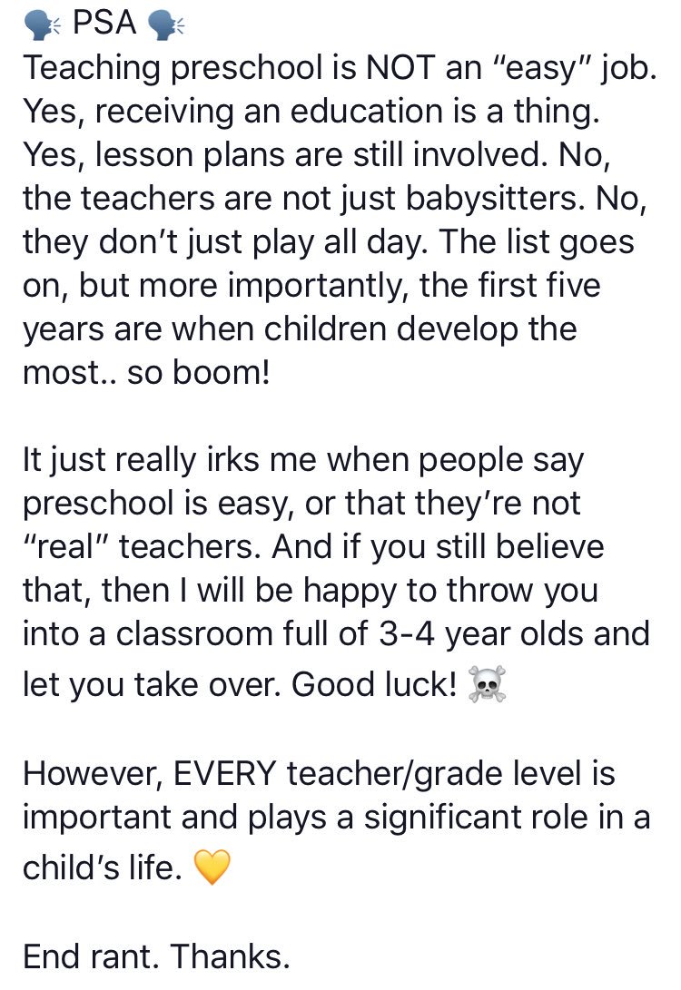 In case anyone else needed to know.. #PreschoolLife #PreschoolTeachers #ThankATeacher