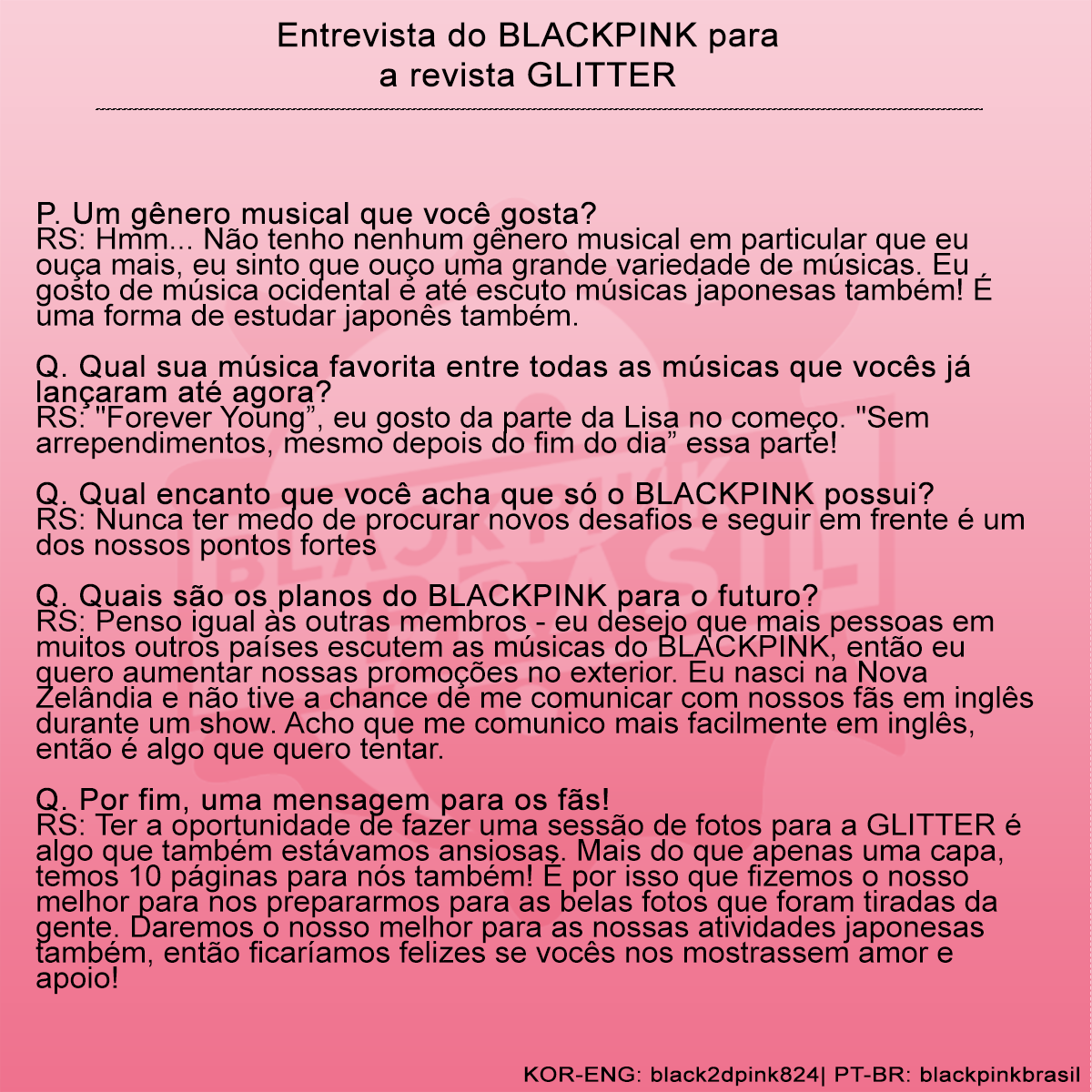 BLACKPINK BRASIL on X: 📌 Entrevista da Lisa para a revista Elle