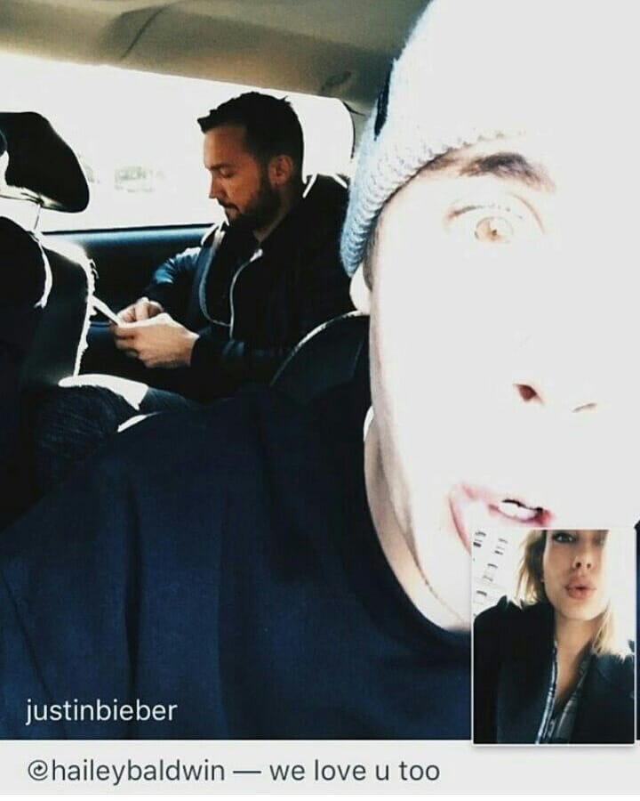 November 28, 2014. Hailey and Justin interacting in shots.