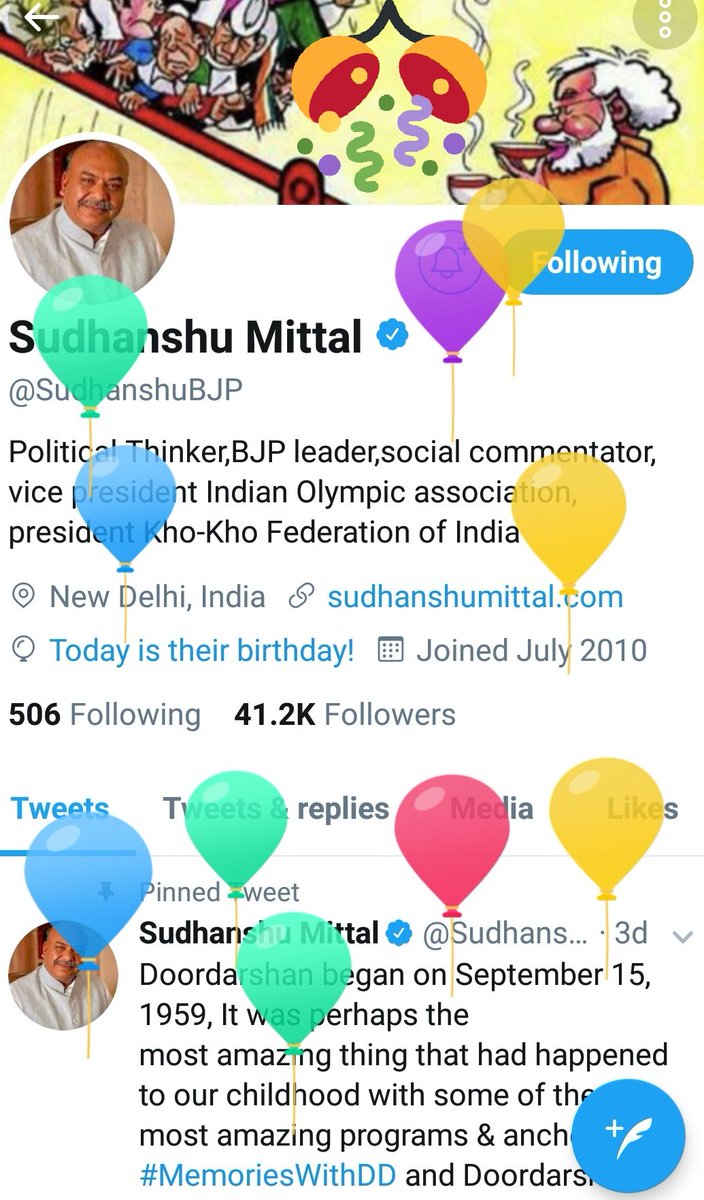 Harishchandra_A's tweet image. Happy Birthday to You.💐💐 Shree @SudhanshuBJP #Sudhanshuji