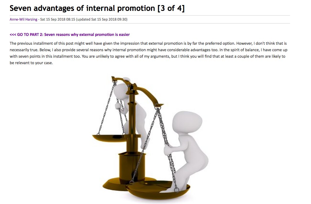 anne wil harzing on twitter internal promotion why it can have an