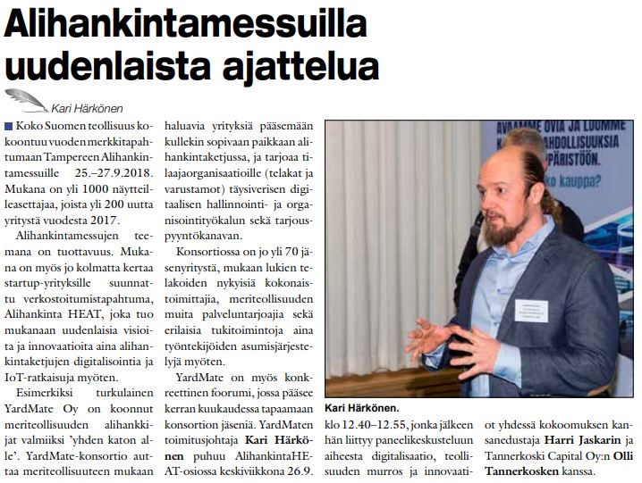 YardMateOy's tweet photo. Palokka-lehti uutisoi – uudenlaista ajattelua alihankintamessuilla
https://t.co/solDC04dew

#AlihankintaHEAT #alihankinta #meriteollisuus #meyerturku #yardmate #telakka #teollisuus #Turku #Jyväskylä #verkostot #yhteistyö #verkostoyhteistyö #duuni #laivanrakennus #meriteollisuus https://t.co/G5djapWVJe