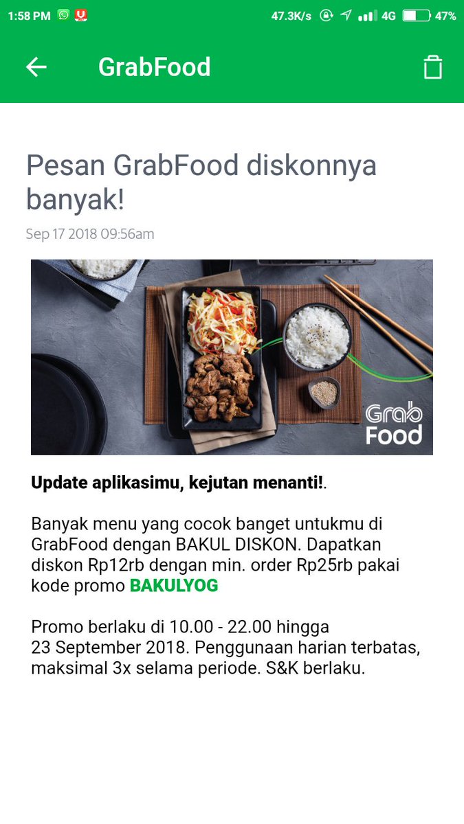 Kode Promo Grab Food 15 Ribu Terbaru