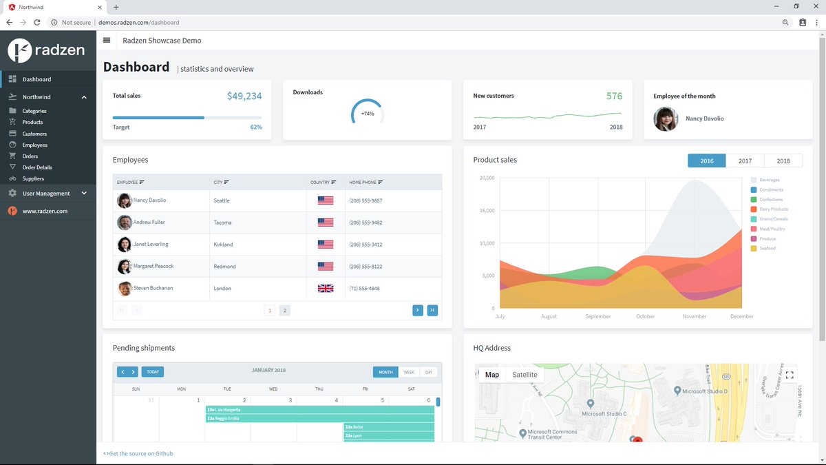 radzenhq's tweet image. Radzen @Angular + @dotnet Core demo updated with #Sparklines, #Gauge, #ProgressBar and @googlemaps! demos.radzen.com
#lowcode #angular #angularjs #dotnetcore #aspnetcore #mssql #odata #mysql #postgre #azure #iis #lightswitch #sql #postgresql #demos #aspnet #crud #rad