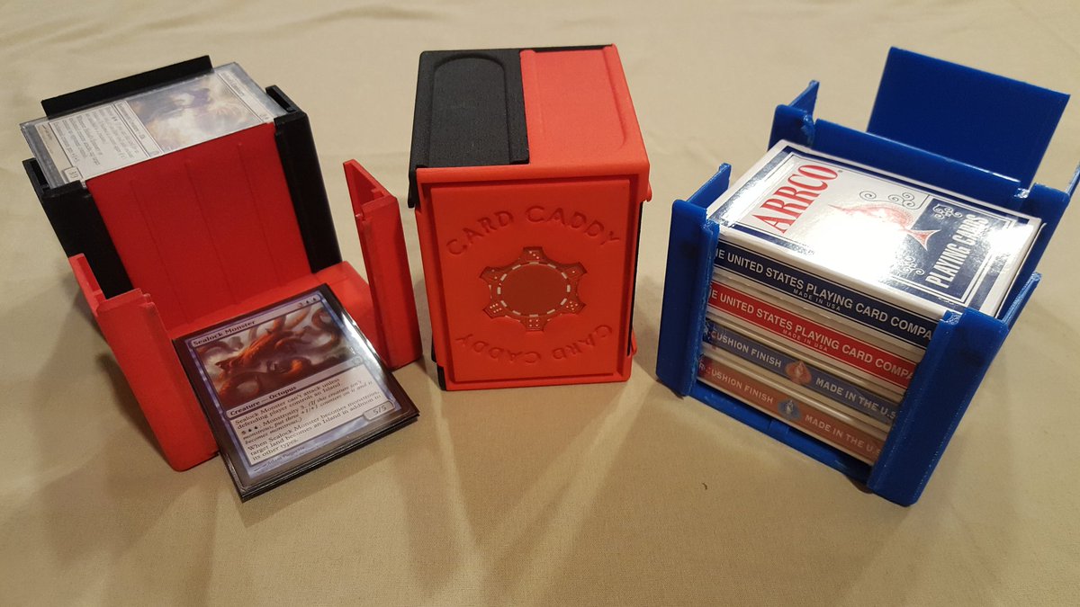 TheCardCaddy's tweet photo. Tomorrow Sept 18th on Kickstarter! Deck box <-> discard tray. 100+ sleeved cards or 4+ regular decks. Stack your deck. #cardgames #winning #bgg #tabletopgaming #game #games #tabletopgame #tabletopgames #boardgame #play #playinggames #cards #playingcards #cardgames #carddecks https://t.co/3QBz5qM7ix