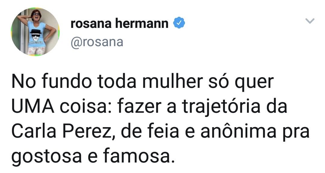 Quanto machismo hein <a href="/rosana/">Rosana Hermann </a> 
Quão perturbada não é uma mulher que além de machista vive mandando linchar os outros.

Que feio.
