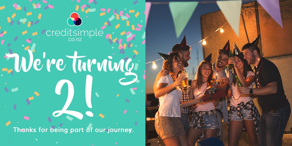 creditsimplenz's tweet photo. It's two years since Credit Simple launched in New Zealand! We've had more than 500,000 Kiwis sign up to get instant and free access to their credit score and credit information, and we're stoked to be helping New Zealanders live their best financial lives. https://t.co/i2QUQn7Evu