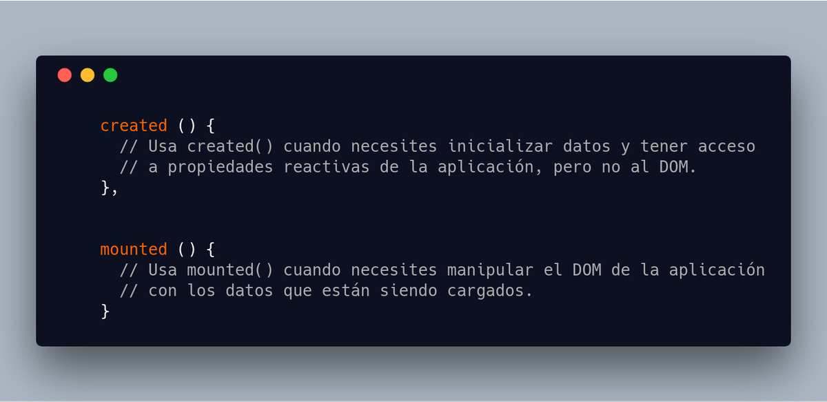 dvalpx's tweet photo. #StydeTips ¿Te has preguntado cuándo usar mounted() o created() al cargar tus datos en Vue.js? La respuesta acá abajo 🧐⬇️ https://t.co/756dcoGmyC