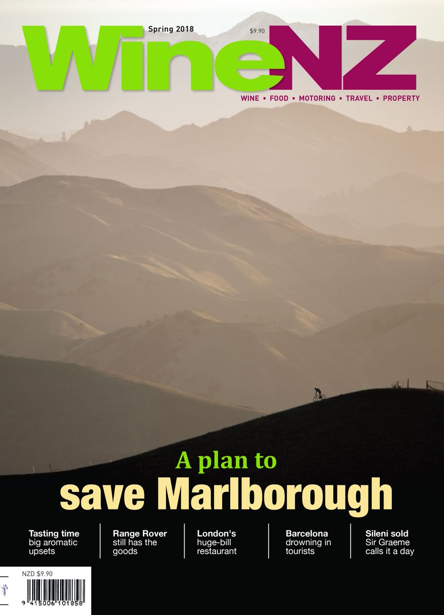 WineNZ_Magazine's tweet photo. WineNZ Magazine spring 2018 out now! John Saker looks at a plan to save Marlborough from the abyss. #WineNZMagazine #NZwine #Sileni https://t.co/yZB1opJs7f