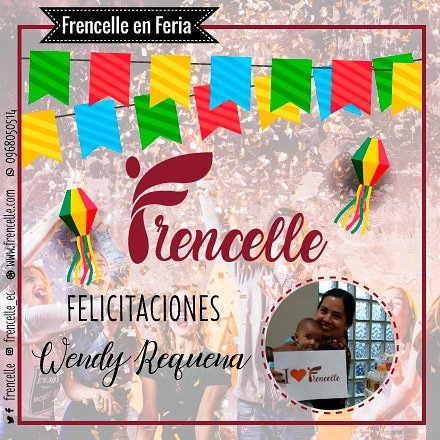 frencelle_ec's tweet photo. πFelicitamos a la ganadora del #FrencelleKit πWendy Stefanie Requena Hojas π
Β‘Esperemos que lo disfrutes! https://t.co/ElGhJ5SRl1
