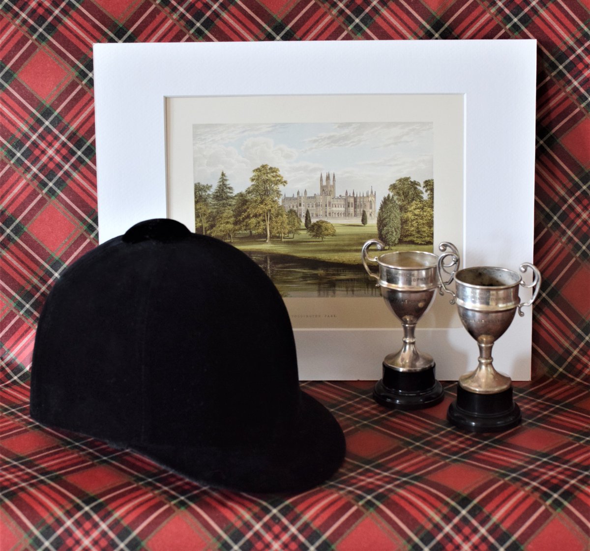 The vibe over at the shop this fall is English country house.  Velvet riding helmet, silver trophies and antique lithographs of English manor homes. ow.ly/YWjE30lRpff #ridinghelmet #silvertrophy #silvertrophies #vintagetrophies #silvertrophies  #antiquelithograph