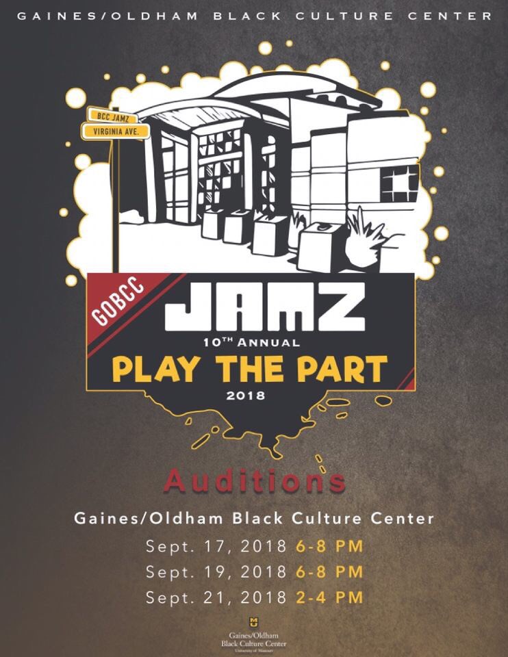 GOBCC's tweet photo. Since you’re on a study break 👀 be thinking about who you want to “Play the Part” of for our 10th Annual Play the Part: GOBCC Jamz.
Here are the audition dates and potential artists! We hope to see you out this week. #YouBelongHere #PlayThePart2018 #OurMusic #OurLegacy https://t.co/xTLmcYqm59