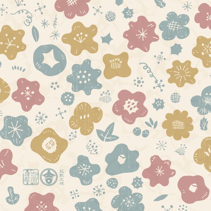 きちはん 吉斑 Auf Twitter 花散らし文様 カラーバージョン Kichihan Pattern Design Illust Japan Graphic Original Flower 吉斑 きちはん 文様 花文様 花 文様制作 和柄 図案 パターン デザイン オリジナル文様 花柄 模様 T Co