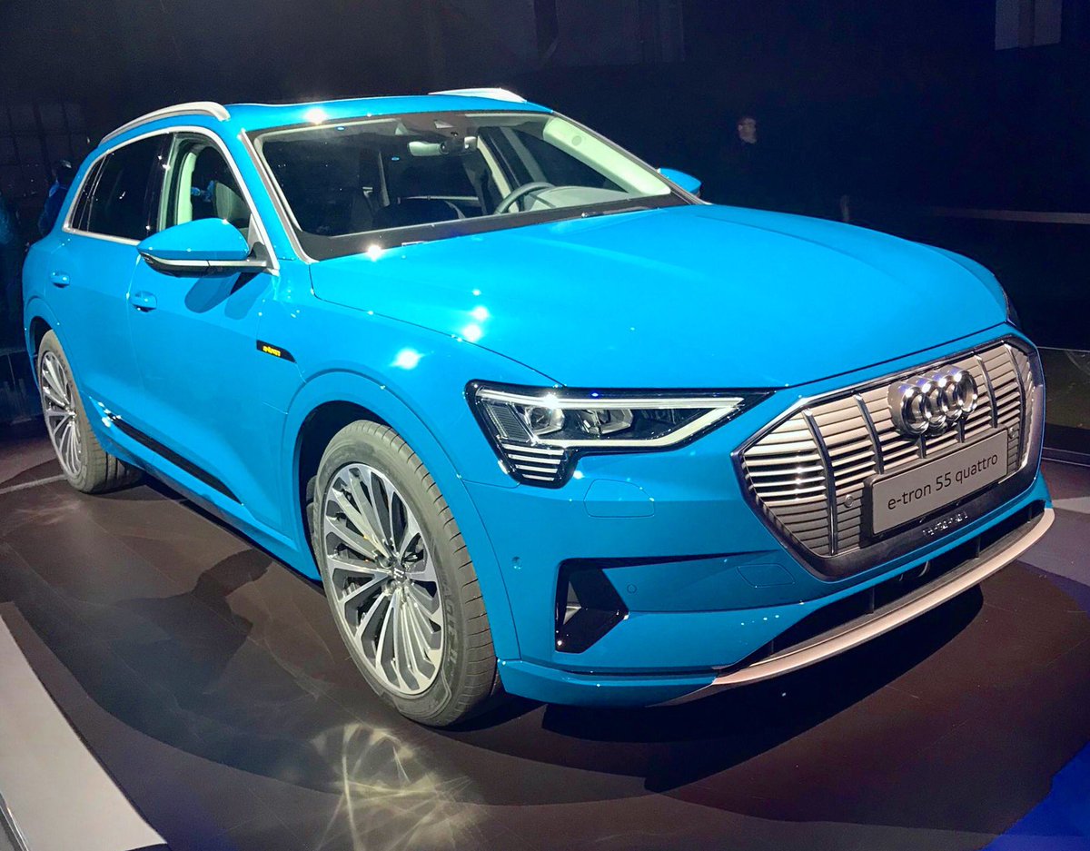 Ladies and gents, this is the new @Audi #etron SUV, the first electric vehicle from Audi! It looks stunning! What do you think? #ad #audipartner