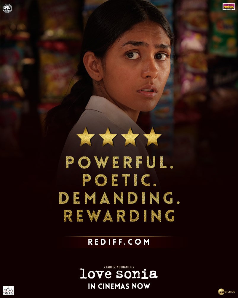 LoveSoniaMovie's tweet photo. #LoveSonia is a story that needs to be told. Thank you @RealRediffCom.
Book your tickets right away: https://t.co/7qsYWPZLAB
#AgainstAllOdds
#TabrezNoorani #DavidWomark @amarbutala @ThakareShalini @SuperYapper @samraajtalkies @ZeeStudios_ https://t.co/eExvxFQF7R