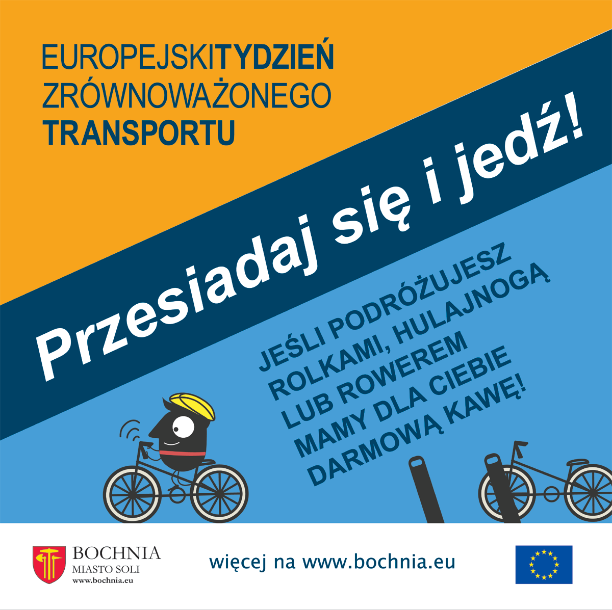 Jeśli przemieszczasz się po mieście  rowerem, na rolkach lub hulajnodze to mamy dla Ciebie darmową kawę! Dziś serwujemy ją w Bistro23 (ul. Bała 23). 

Świętuj z nami Europejski Tydzień Zrównoważonego Transportu! ZAPRASZAMY!

#Bochnia #MobilityWeek #PysznaKawa