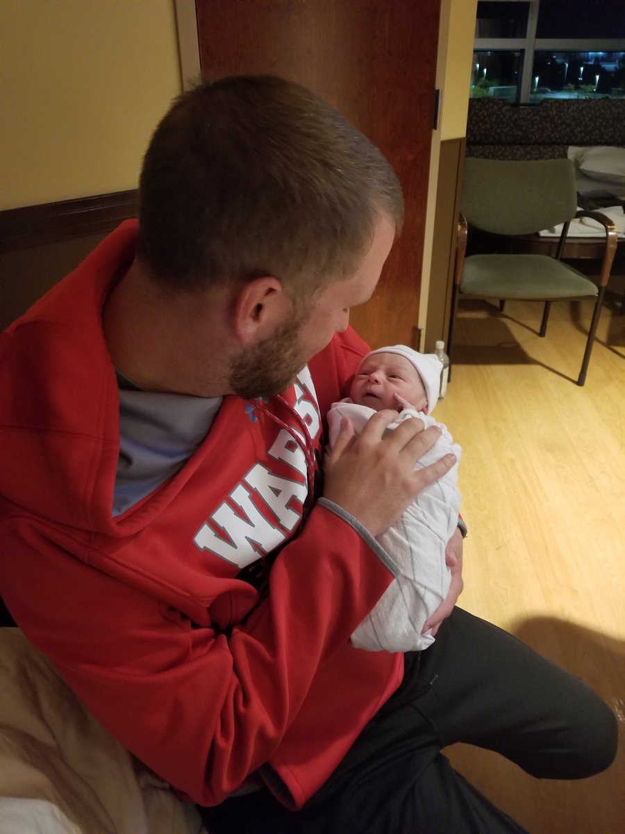 CoachJRiordan's tweet image. Been a heck of a week but it all culminated with welcoming little man shortly after midnight! @red_math was a champ &amp;amp; is doing well! Love you Miller! #MyLittleGiant