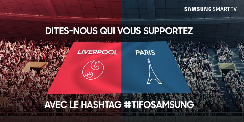 SamsungFR's tweet photo. Prêts pour ce soir ? ⚽️ Dites-nous qui vous supportez pour obtenir votre #TifoSamsung et tentez de gagner 2 abonnements de 12 mois à @RMCSport sur votre #SmartTV ! #LIVPSG #UCL #RMCSport
https://t.co/U8l0gawPde  Règlement : https://t.co/XQPJtBkh0o https://t.co/b6bTljjEM8