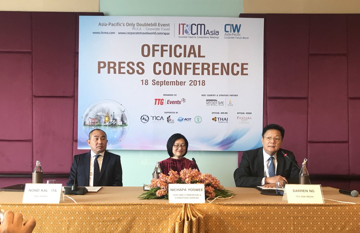 clerixx's tweet photo. During press session at IT&amp;CMA 2018, Nichapa Yoseee from TCEB said, that Thailand will play a leading role in bringing sustainability to “Thai uniqueness”. #itcma18 #ctwapac18 #sustainabledevelopment https://t.co/ZWIlHtU42o