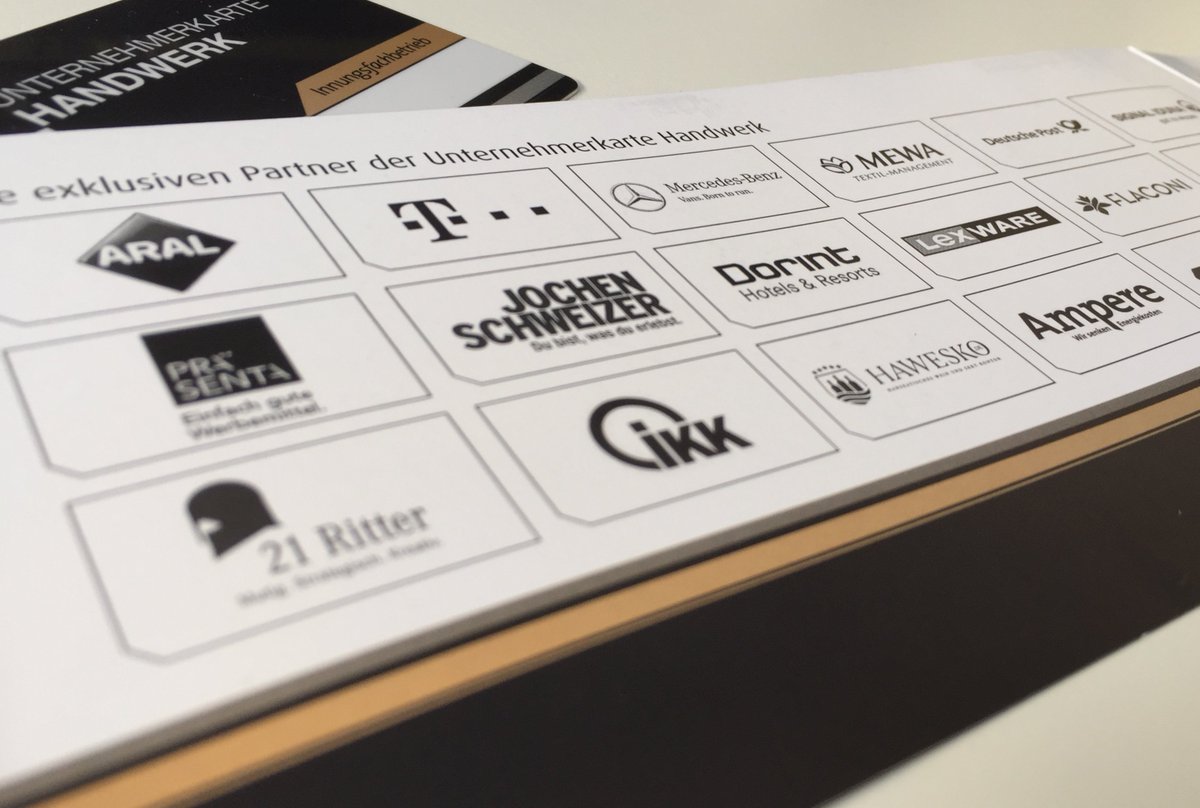 Unternehmerkar1's tweet photo. Eine #Karte, viele #Vorteile.
Die Ausweis- und #Vorteilskarte für unsere #Innungsfachbetriebe.
Alle unsere Partner finden Sie hier gelistet: https://t.co/CmzSDxIYAm
#Unternehmerkarte #Handwerk #Innungsfachbetrieb #Innung #Karte #Vorteile #Unternehmer #Craftworker #Craft #Card https://t.co/sAJyBPp72U