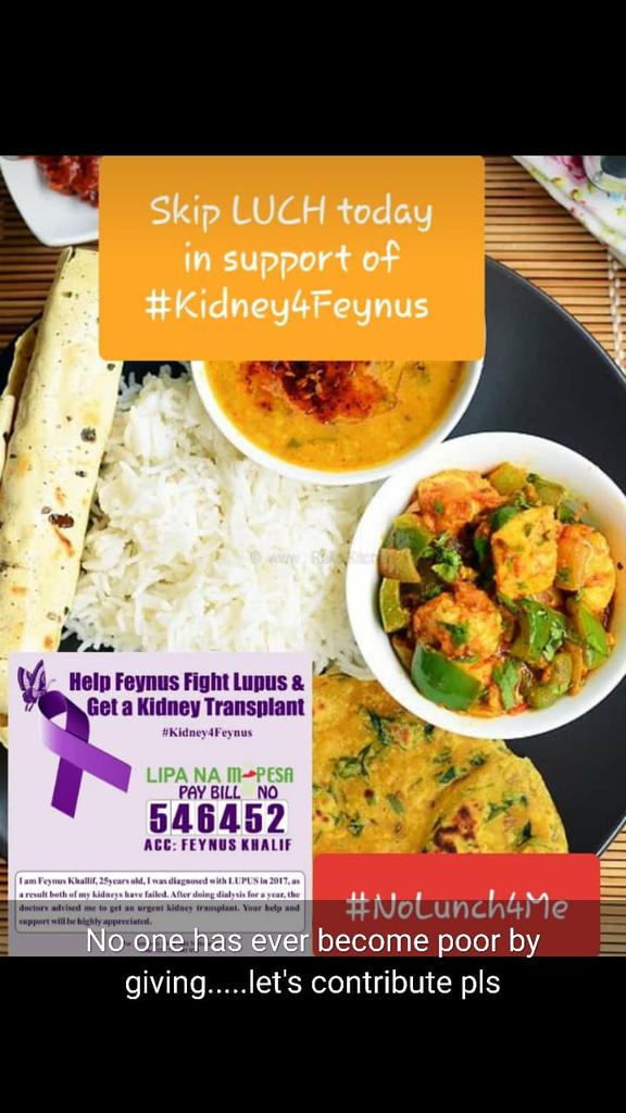 GuliyeRahma's tweet photo. Brothers, sisters, friends and followers. I ask you to skip lunch today in support of #Kidney4Feynus. A little sacrifice can save other person's life. 

Feynus is a young teacher whose both kidneys have failed because of LUPUS disease. 
#NoLunch4Me #1000shares https://t.co/5INloyVTQH