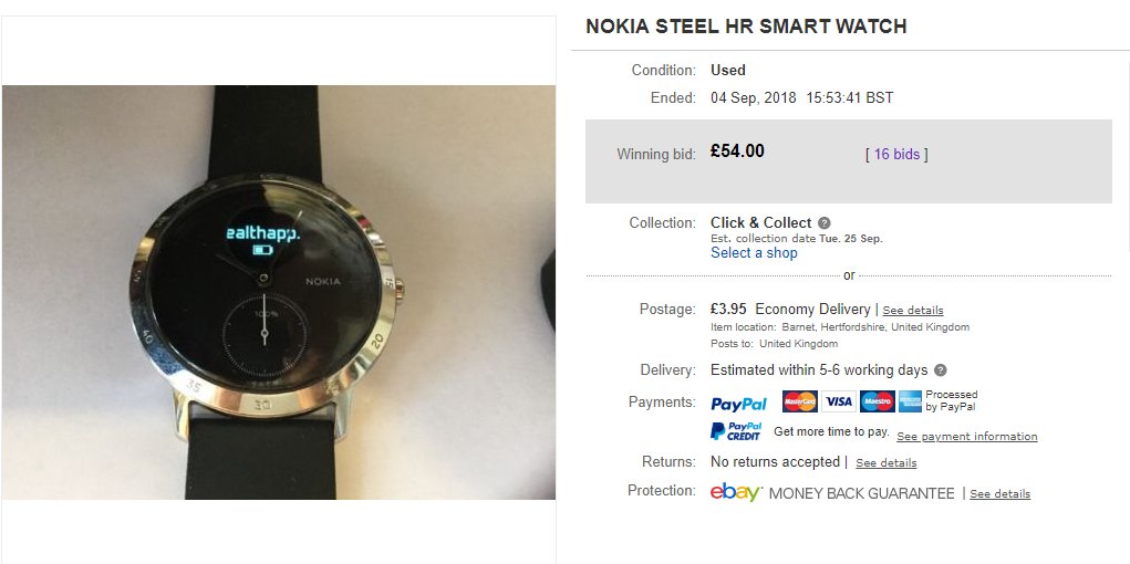 nokia steel hr ebay
