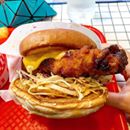 eat8Bit's tweet image. Check out this beast! Crispy Fried Chicken, American Cheese, Sriracha Mayo and Asian Slaw 😍 tamed by the one and only ru_ruby_by #bytetheburger