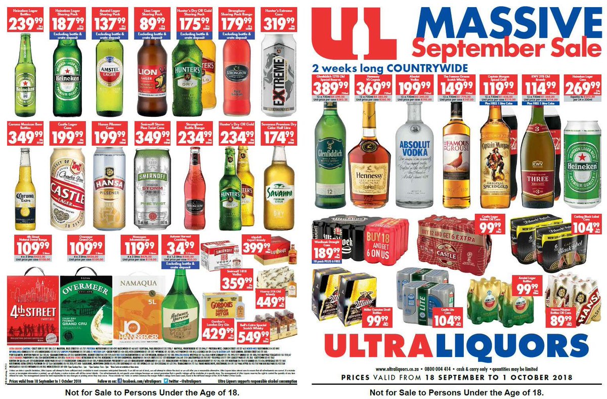 Ultra Liquors On Twitter It S Massive Sale Time Take Advantage Of These Awesome Deals Until 1 October Https T Co 7dsrnqk9fj