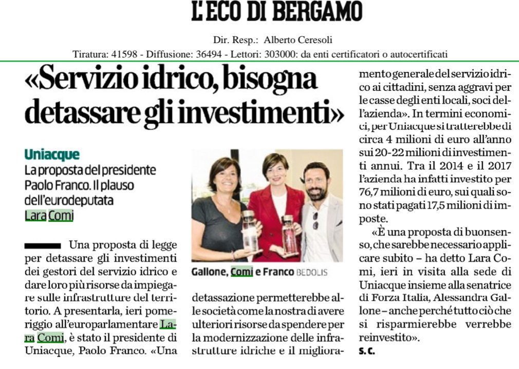 comilara's tweet photo. Ieri con @AleGallone in visita a #uniacque società idrica provincia #Bergamo che grazie a presidenza Paolo #Franco è diventata #eccellenza che da risposte a cittadini, valorizza patrimonio pubblico e guarda futuro con investimenti! #fatti non parole! https://t.co/baTApglvEu
