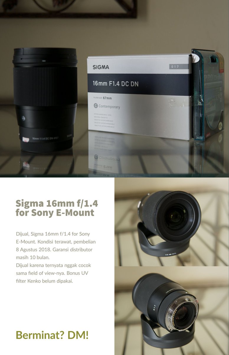 Pasang di sini juga. Silakan lensanya..