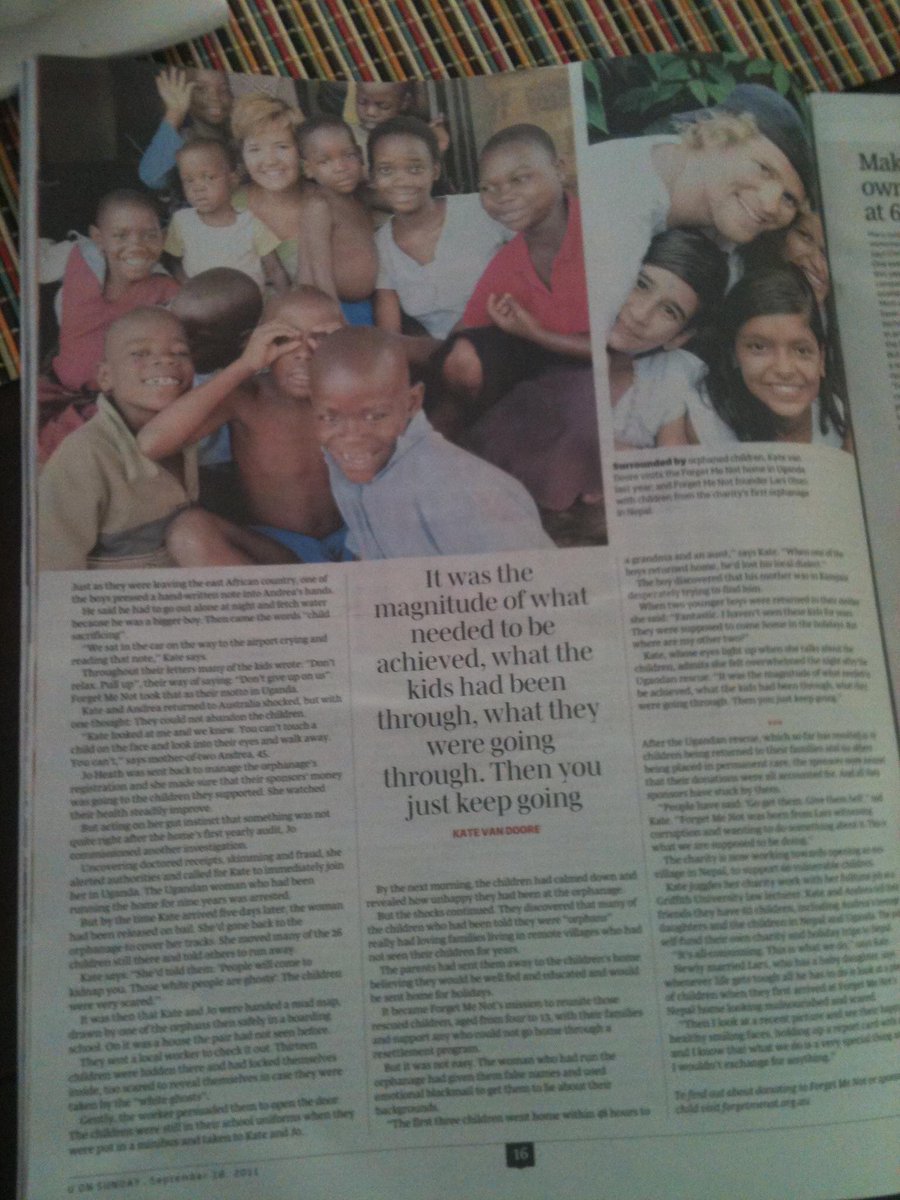 7 years ago <a href="/fmnsays/">Forget Me Not</a> discovered the kids in our Ugandan “orphanage” weren’t orphans. The kids had been “recruited” into an orphanage and used to gain funding. Now we are on the verge of seeing orphanage trafficking recognised as modern slavery in Australia. #ModernSlaveryBill2018