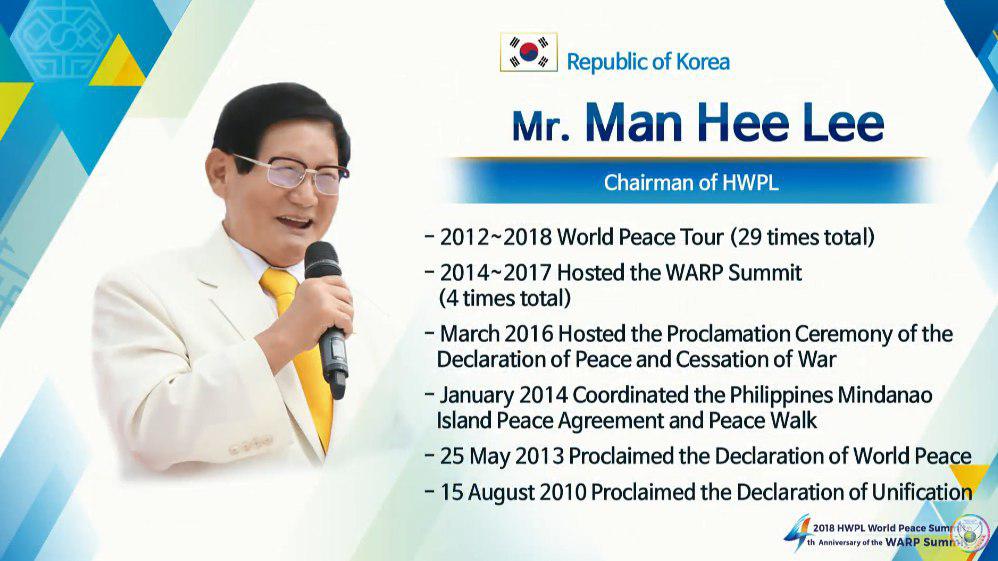 ginamoon123's tweet photo. HWPL's chairman had an address. It is awesome for him to travel all around the world many times crying out for peace. 
I think HWPL's #DPCW can end  wars and start real peace.
Let's support #DPCW together for peace.
#918WARPSummit It's now on playing. https://t.co/FIPOiWbMfl https://t.co/28oAFO6DEZ
