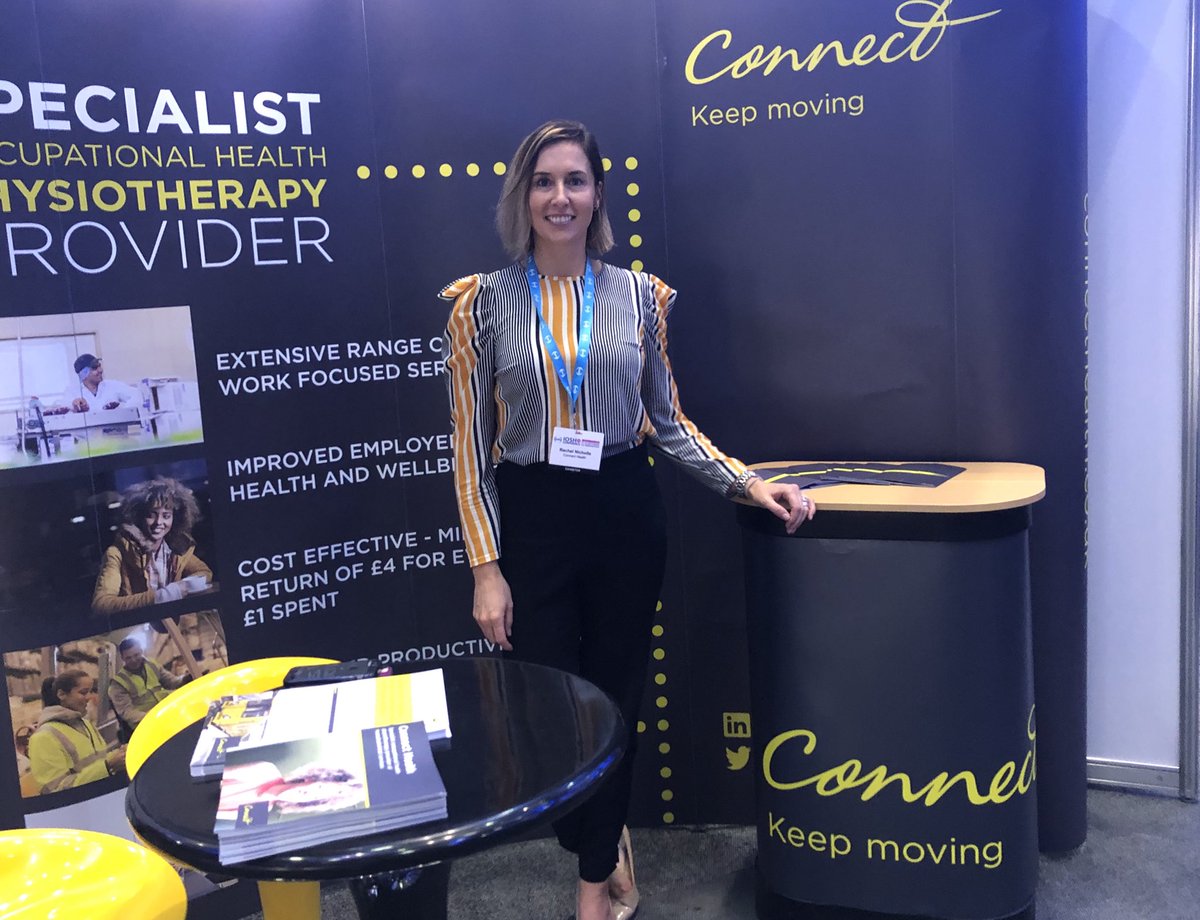 Day 2 @IOSH_conference. Rachel Nicholls joins Team Connect stand
Physio @Connect_Health_
#iosh #reducingrisk #ROI